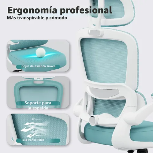Miniatura 3 de TRALT Silla de oficina ergonómica de escritorio, 330 libras, sillas de escritorio de oficina de malla para el hogar con ruedas, cómodas sillas