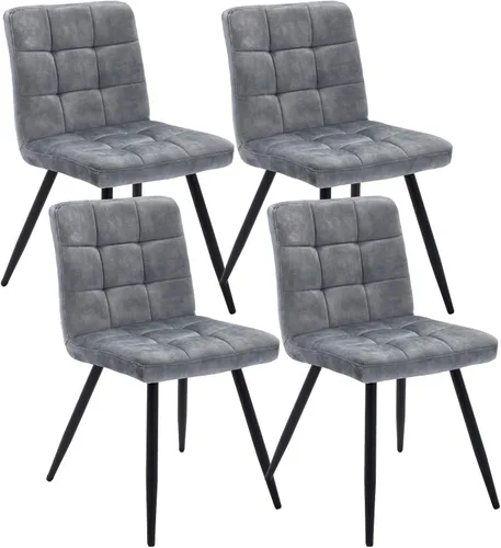 Miniatura 7 de DUHOME Sillas de comedor tapizadas de terciopelo, sillas de recepción, sillas de sala de estar con acento copetudo con patas de metal para sala