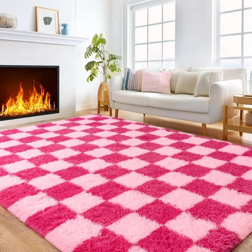 Miniatura 239 de Alfombras de área de 8x10 para sala de estar, alfombra shaggy grande ultra suave y esponjosa para dormitorio, alfombras de felpa mullida Blanco crema