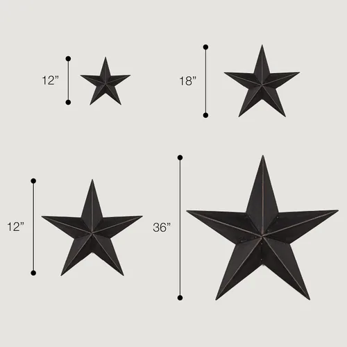 Miniatura 6 de Estrella de metal, color negro o rojo