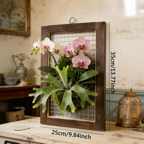 Miniatura 4 de Kit de montaje de helecho cuerno de ciervo, maceta colgante de pared de madera para orquídeas y jardín vertical, tablero de soporte para plantas