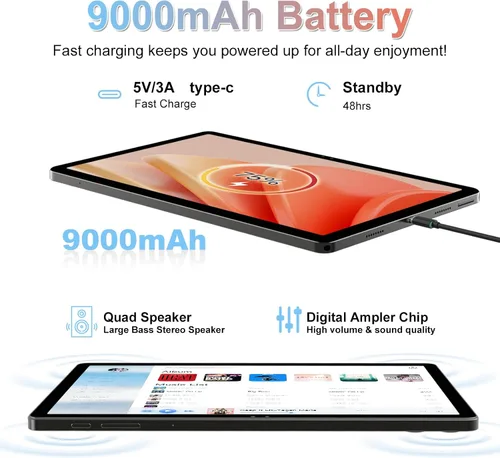 Miniatura 7 de Tablet Android de 11 pulgadas, 18 GB de RAM, 128 GB de ROM, expansión de 1 TB, pantalla 2K, T616 Octa-Core, WiFi 5G, cámara de 13 MP+5 MP+5 MP