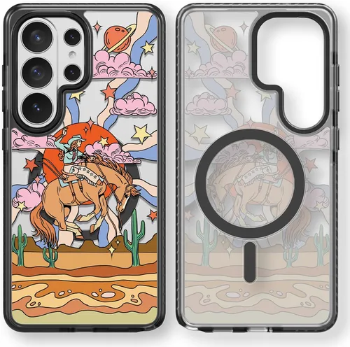 Miniatura 64 de Rosarnnah Funda compatible con Samsung Galaxy S24 Ultra, bonita estética, a la moda, divertida funda con estampado de gatito y gato, duradera a