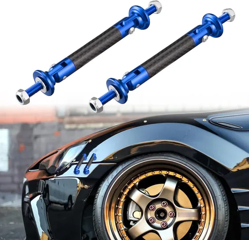 Miniatura 12 de TOMALL 2 piezas 45mm de fibra de carbono dorado para coche, varillas ajustables universales para parachoques delantero/trasero, soporte de divisor