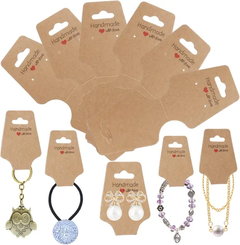 Miniatura 4 de 200 Tarjetas de Exhibición de Pulseras Tarjetas de Soporte para Collares Autoadhesivas Paquete de Embalaje de Joyería para la Venta para Pequeñas