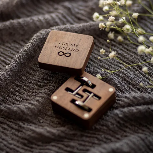 Miniatura 6 de MUUJEE Gemelos con caja de regalo de madera grabada