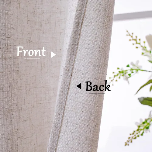 Miniatura 3 de Beda Home - Paneles de cortina con textura de lino para cocina, sala de estar, filtrado de luz, paneles cortos rústicos para ventanas pequeñas