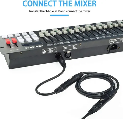 Miniatura 6 de XLR macho de 3 pines a XLR hembra 5 pines y hembra de 3 pines a macho 5 pines cable de audio de 5 pines, para micrófono, luz de escenario DMX, etc.