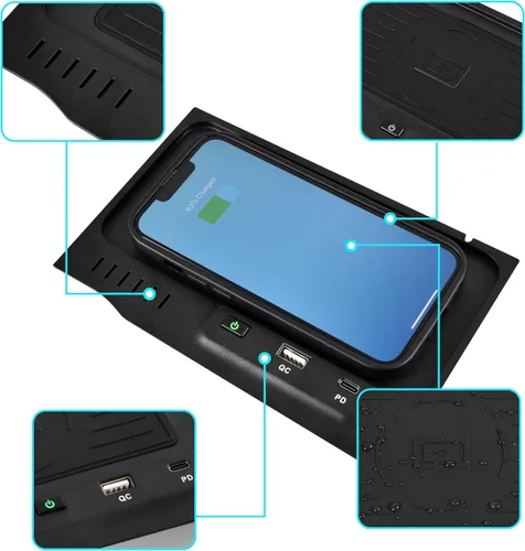Miniatura 5 de Cargador inalámbrico de coche para Nissan Altima 2019-2024 2023 2022 2021 L34, accesorios USB-A USB-C para teléfono Altima S/SL/SV/SR
