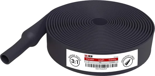Miniatura 22 de Kit termorretráctil marino adhesivo de doble pared, 130 unidades, relación de encogimiento 3:1, negro y rojo