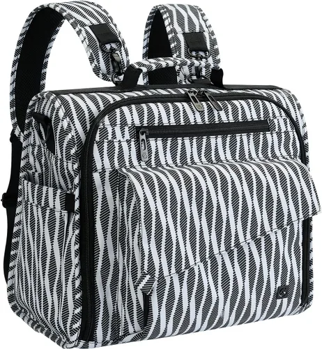 ALLCAMP - Bolsa de pañales grande, cochecito de bebé, convertida en una bolsa de mano Zebra Pattern