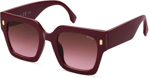 Miniatura 37 de SOJOS Gafas de sol cuadradas vintage de gran tamaño para mujer, estilo retro, de lujo, grandes, UV400 SJ2194