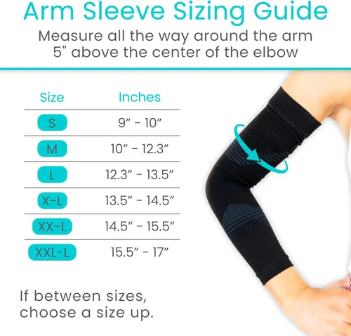 Miniatura 2 de Vive Manga de compresión de brazo para hombres, mujeres, 20-30 mmHg médica graduada con protección UV, para tendinitis, artritis