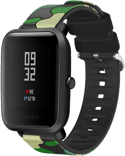 Miniatura 9 de FitTurn Correa de reloj compatible con Huami Amazfit GTS y Amazfit GTR 1.654 in Smart Watch Reemplazo suave estilo camuflaje silicona 0.787 in