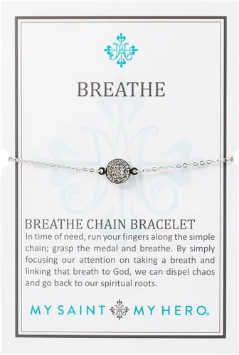 Miniatura 2 de My Saint My Hero Pulsera de cadena Breathe - Medalla benedictina plateada