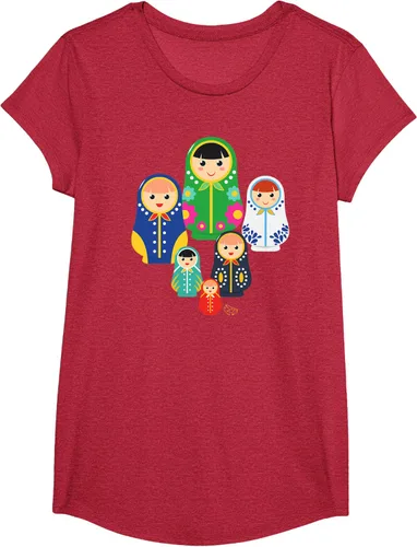 Miniatura 55 de Matryoshka Russian Nesting Dolls, Rusia - Camiseta de regalo, Azul / Patchwork, S