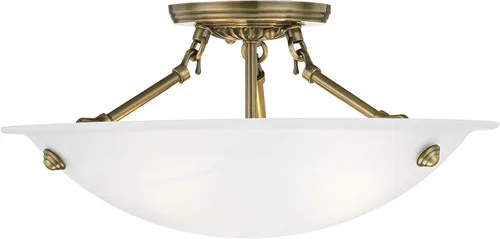 Miniatura 3 de Livex Lighting 4273-01 Oasis - Soporte de techo con 3 luces, latón antiguo