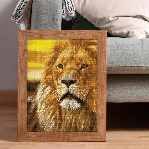 Miniatura 3 de DIAMOND DOTZ ® - Lord of The Serengeti, taladro completo, puntos cuadrados, kits de pintura de diamantes cuadrados, pintura de diamante cuadrado