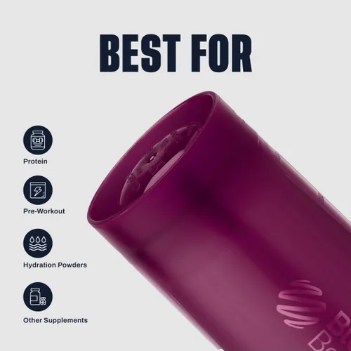 Miniatura 4 de BlenderBottle Classic V2 Botella mezcladora perfecta para batidos de proteínas y preentrenamiento, 28 onzas, color ciruela