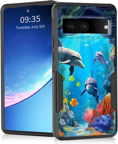 Miniatura 97 de Funda para Pixel 7a, resistente de doble capa híbrida de policarbonato duro de goma suave a prueba de golpes para Google Pixel 7A 6.1 pulgadas