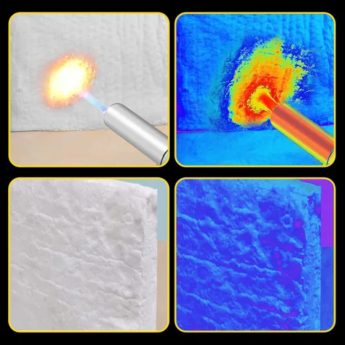 Miniatura 2 de Manta de fibra cerámica de 32" x 24" x 1" (gruesa) con aislamiento ignífugo deflector clasificada para 2400°F, resistencia a altas temperaturas