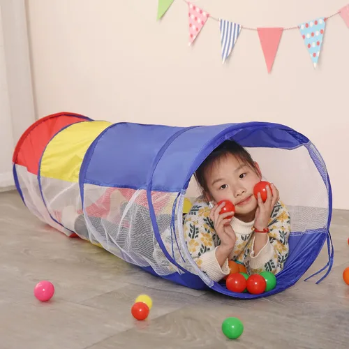 Miniatura 5 de Túnel de juego gateando para niños [túnel de arco iris portátil emergente] para niños, niños pequeños, niños y niñas, mascotas, perros y gatos