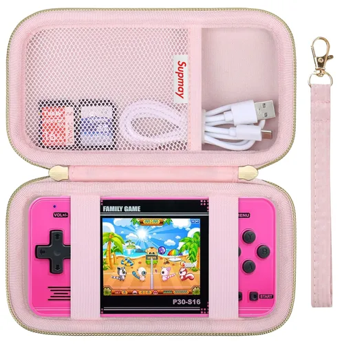 Miniatura 9 de Supmay Funda de transporte compatible con WELLST·G Consola de juegos portátil para niños - 220 videojuegos retro precargados, funda de Cubo azul
