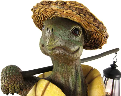 Miniatura 4 de Divertida tortuga campestre con estatua de linterna para exteriores