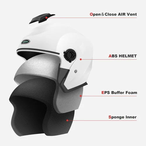 Miniatura 5 de Casco de motocicleta abierto para adultos 3/4, con doble visera, para moto, scooter, ebike, ciclomotor, para hombres y mujeres, aprobado por el DOT