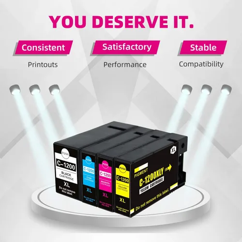 Miniatura 2 de PGI-1200XL - Cartuchos de tinta compatibles de repuesto para impresora Canon MB2320 MB2720 MB2700 PGI-1200 XL 1200 Pigmento para impresora Maxify