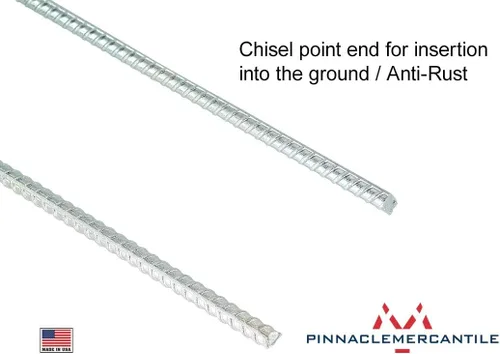 Miniatura 3 de Pinnacle Mercantile Juego de 4 u 8 anclajes para cama elástica para suelo, estacas de anclaje resistentes a la oxidación de 3/8 pulgadas redondas