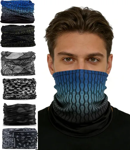 Miniatura 6 de KINREE 6 unidades de protección UV de verano multifunción diadema cuello polaina cabeza cabeza máscara máscara mágica bufanda bandana