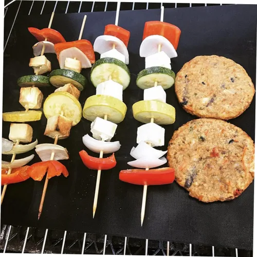 Miniatura 5 de Yardwe Alfombrilla para parrilla de barbacoa, resistente al calor, antiadherente, para horno, bandeja para horno, apta para lavavajillas