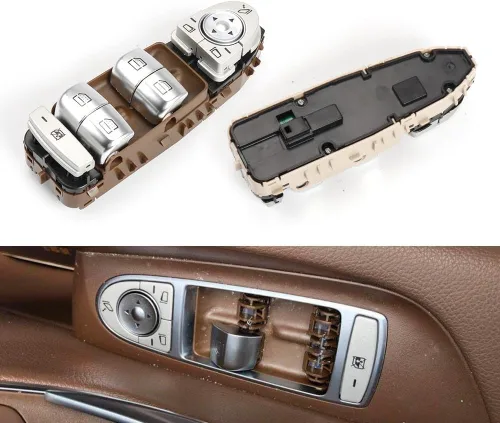 Miniatura 5 de Interruptor de ventana Master Power de repuesto para Mercedes Benz W213 Clase E E200 E260 E300 E400 2016-2021 (beige)