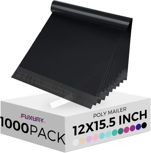 Fuxury 1000 bolsas de envío de 12 x 15.5 pulgadas para ropa, bolsas de envío impermeables para ropa, sobres de envío adhesivos fuertes para pequeñas