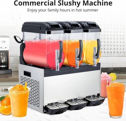 Miniatura 6 de GarveeTech Máquina comercial granizada, 12 L* 3/9.6 gal Slushy Machine, 860W profesional Cocktail Margarita Frozen Drink Maker con modo de limpieza