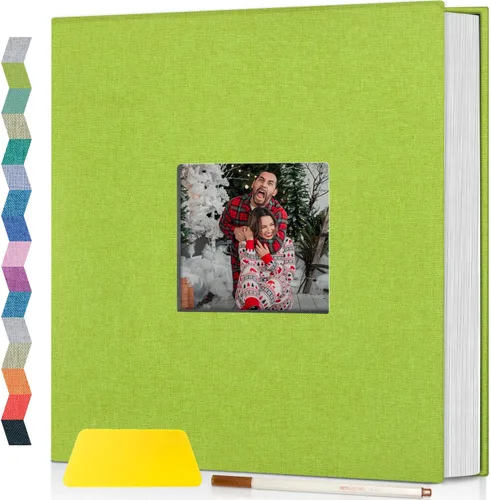 Miniatura 16 de popotop Álbum de fotos autoadhesivo con ventana de visualización de imágenes, kit de suministros de scrapbooking DIY de 40 páginas para fotos de 4x6