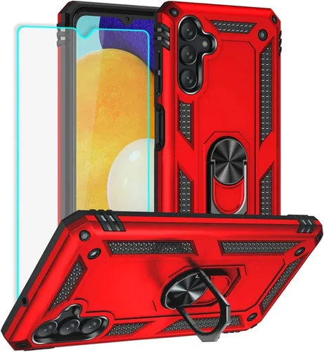Miniatura 25 de Yiakeng Funda para teléfono Galaxy A12, Samsung A12 con protector de pantalla HD, fundas protectoras de grado militar con anillo para Samsung Galaxy