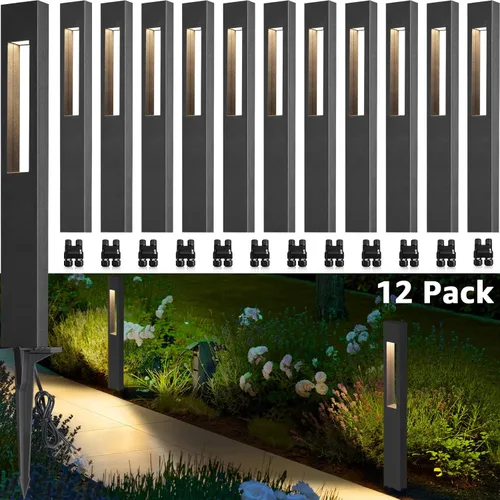 SUNVIE Luces LED de bajo voltaje para paisaje, 3 W, luces de camino de bajo voltaje, 12-24 V, luces de camino de paisaje, 3000 K, CRI 90+, aluminio,