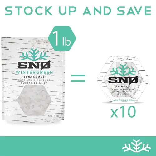 Miniatura 7 de Wintergreen KETO - Chips de caramelo de xilitol (paquete de 6) – Lata SNØ de 1.5 onzas – Caramelos sin azúcar con solo 2 ingredientes Bajo