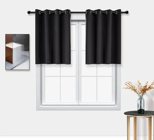 PI Cortinas opacas para dormitorio, tratamiento de ventana con aislamiento térmico de anillo superior, cortinas oscurecedoras de habitación para
