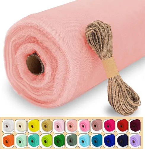 Miniatura 10 de Rollo de tela de tul, 54 pulgadas x 10 yardas (30 pies) de tul para decoración de boda, tutú de fiesta, telón de fondo, baby shower, faldas de mesa