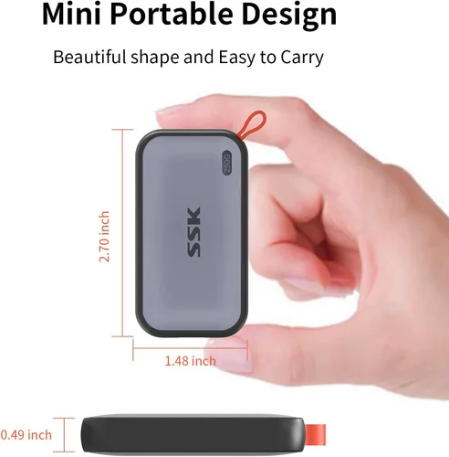 Miniatura 5 de SSK SSD externo de 250 GB, unidades de estado sólido externas SSD USB C de hasta 1050 MB/s, SSD portátil USB 3.2 Gen2 para iPhone 15/Pro, Windows