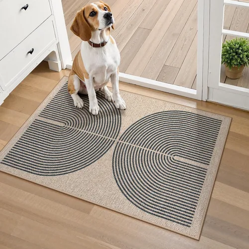 Miniatura 68 de Alfombra Moderna de Yute Fácil de Limpiar Arcoíris Lahome, 2x6 Alfombra de Pasillo Lavable para Cocina, Alfombras de Pasillo para Pasillos, Alfombra