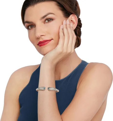 Miniatura 2 de Ross-Simons 2.70 ct. t.w. Sky Blue Topaz Bali-Style Cuff Bracelet in Sterling Silver