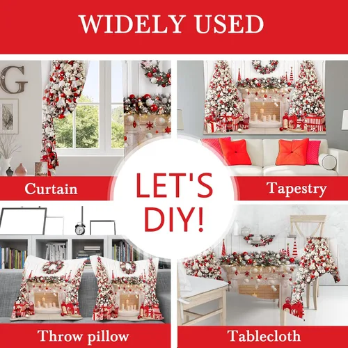 Miniatura 8 de Mocsicka Telón de fondo para chimenea de Navidad blanco y rojo, fondo para fotografía de árbol de Navidad, invierno, Navidad, familia, niños, fiesta