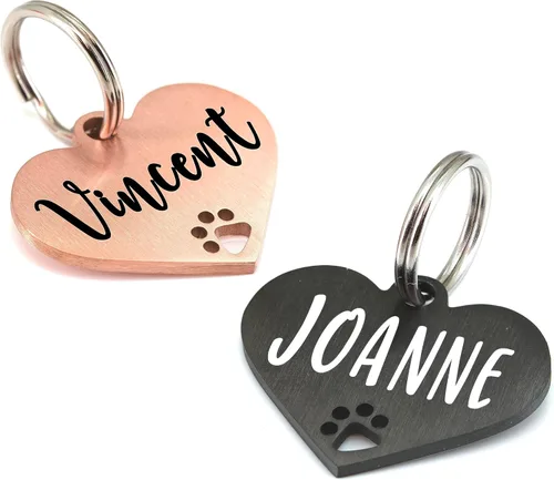 Ultra Joys Placas para Perros Personalizadas para Mascotas - Placa de ID Personalizada con Pata Hueca - Placa Grabada para Perros Pequeños y Grandes