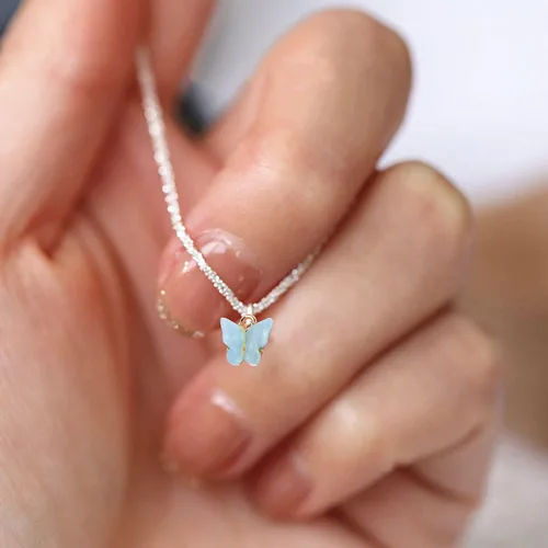 Miniatura 7 de 32 dijes de mariposa acrílicos con forma de mariposa colorida para aretes, pulseras, collares, joyería DIY, fabricación de colgantes