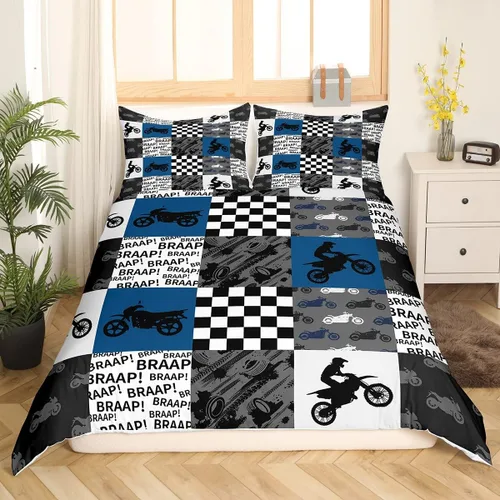Miniatura 40 de Juego de funda de edredón para niños con diseño de gato lindo, tamaño individual, juego de ropa de cama con hojas de flores, luna, noche y cielo