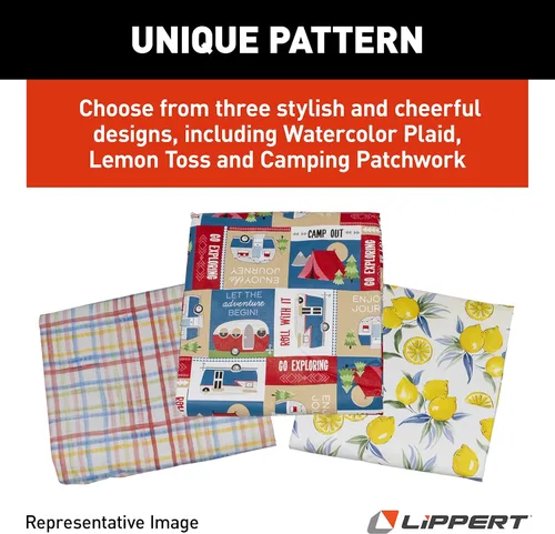 Miniatura 8 de Lippert Juego de manteles de vinilo para camping y picnic con material 100% PEVA, tela impermeable y resistente a las manchas